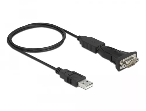 Delock Adapter A-típusú USB 2.0 - 1 x soros RS-232 D-Sub 9 tűs apa anyacsavarokkal (DL-61506)