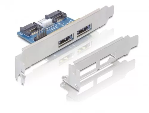 Delock Slot konzol 2x eSATAp 5V/12V (DL-61725)