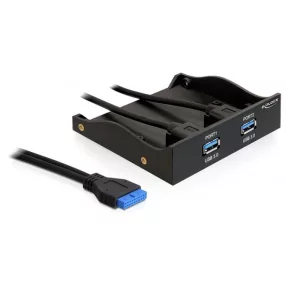   Delock USB 3.0 elülső panel, 2-portos, belső 19 Pin USB 3.0 pin fejes (DL-61896)