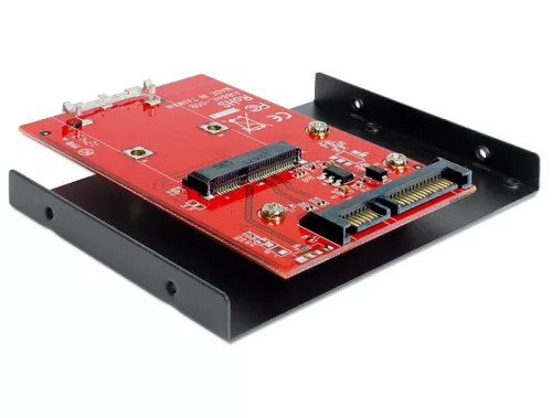 Delock SATA 22 pin > mSATA konverter, 3.5  kerettel (DL-62415)