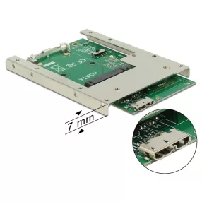   Delock USB3.0 - mSATA átalakító 2.5" / 7mm beépítőkerettel (DL-62468)