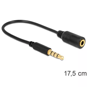   Delock sztereó jack 3.5 mm 4 pin - sztereó dugó 3.5 mm 4 pin kábel (megváltoztatja a pin kiosztást) (DL-62498)