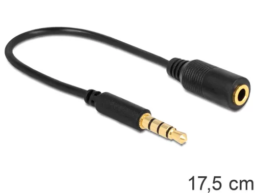 Delock sztereó jack 3.5 mm 4 pin - sztereó dugó 3.5 mm 4 pin kábel (megváltoztatja a pin kiosztást) (DL-62498)