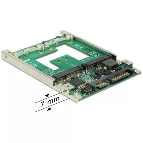   Delock 2.5'  méretű 22 tűs SATA-átalakító > mSATA RAID támogatással (DL-62545)