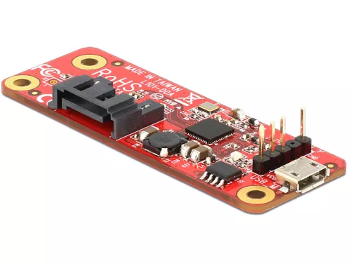 Delock átalakító Raspberry Pi USB Micro-B anya / USB tűs fejléc > SATA 7 tűs (DL-62626)