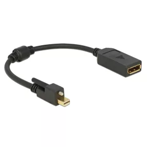   Delock Adapter mini Displayport 1.2-dugós csatlakozó csavarral > Displayport-csatlakozóhüvely 4K (DL-62638)