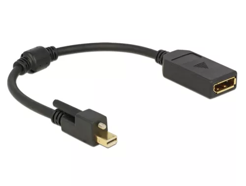 Delock Adapter mini Displayport 1.2-dugós csatlakozó csavarral > Displayport-csatlakozóhüvely 4K (DL-62638)