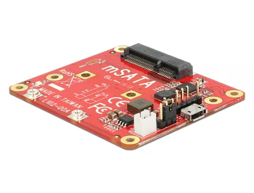 Delock Raspberry Pi átalakító USB Micro-B-csatlakozóhüvellyel > sebességű mSATA 6 Gb/s (DL-62648)