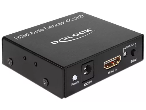 Delock HDMI sztereó / 5.1  csatornás Audio Extractor 4K (DL-62692)