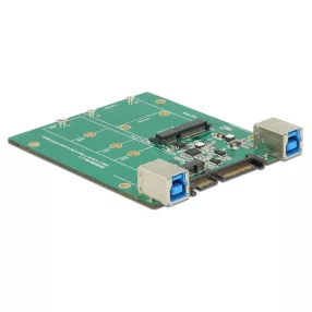   Delock SATA-átalakító / USB 3.1 B-típusú csatlakozóhüvely > M.2 / mSATA nyílás (DL-62732)