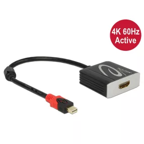   Delock Adapter mini Displayport 1.2-dugós csatlakozó > HDMI-csatlakozóhüvely 4K 60 Hz aktív (DL-62735)