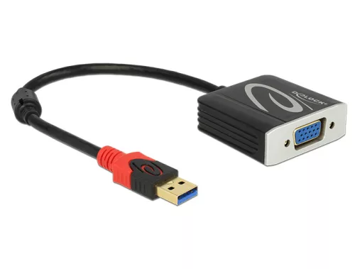 Delock Adapter USB 3.0 A-típusú csatlakozódugóval > VGA csatlakozóhüvellyel (DL-62738)