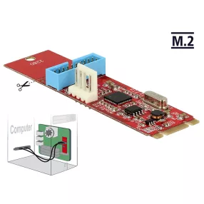   Delock Átalakító, M.2 aljzat B+M nyílással, csatlakozódugó > 1 x USB 3.0-s csatlakozósor (DL-62842)