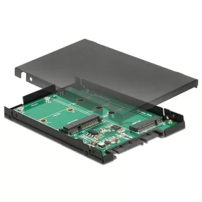   Delock 2.5 -os SATA-átalakító, 22 tus > 1 x M.2 B-kulcs nyílás + 1 x mSATA - 9,5 mm (DL-62866)
