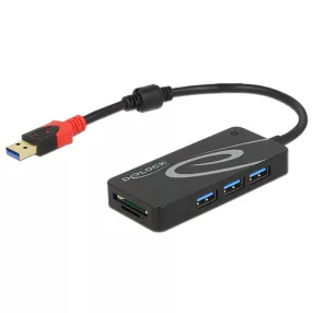   Delock Külso, USB 3.1-es, 1. generációs elosztó, USB A-típusú > 3 x USB A-típusú + két nyílással ren (DL-62899)