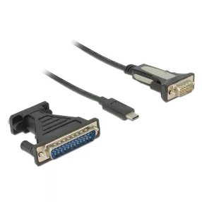   Delock Adapter, USB Type-C  > 1 db soros DB9 RS-232 + DB25 adapter (DL-62904)