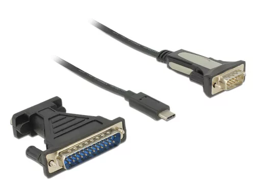 Delock Adapter, USB Type-C  > 1 db soros DB9 RS-232 + DB25 adapter (DL-62904)