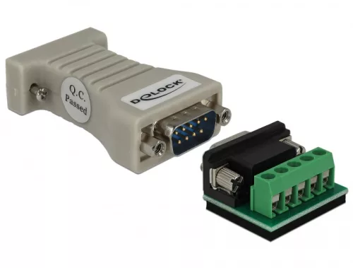 Delock Átalakító 1 x soros RS-232 DB9 anya - 1 x soros RS-422/485 DB9-es apa ESD védelemmel 15 kV (DL-62920)