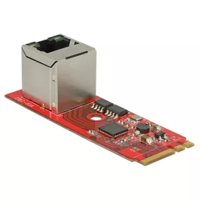   Delock Átalakító M.2 Kulcs A+E bementi > 1 x RJ45 Gigabit LAN függőleges port (DL-62949)