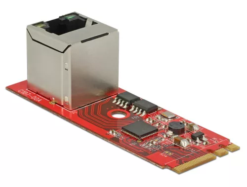 Delock Átalakító M.2 Kulcs A+E bementi > 1 x RJ45 Gigabit LAN függőleges port (DL-62949)