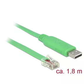   Delock Adapter USB 2.0 A-típusú apa > 1 x soros RS-232 RJ45 apa 1,8 m (DL-62960)