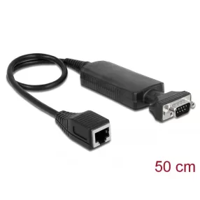   Delock átalakító Ethernet LAN RJ45 10/100 Mbps csatlakozóból RS-232 DB9 soros csatlakozóba, anyákkal (DL-62976)