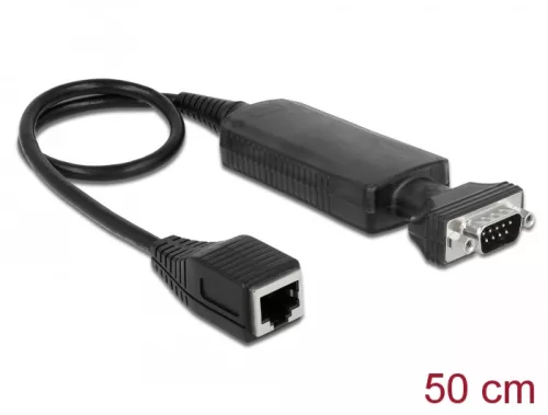Delock átalakító Ethernet LAN RJ45 10/100 Mbps csatlakozóból RS-232 DB9 soros csatlakozóba, anyákkal (DL-62976)