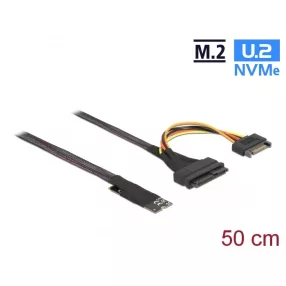   Delock M.2 kulcs M - U.2 SFF-8639 NVMe adapter 50 cm hosszú kábellel (DL-62984)