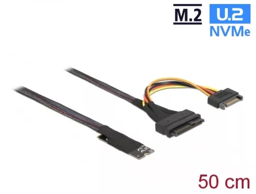 Delock M.2 kulcs M - U.2 SFF-8639 NVMe adapter 50 cm hosszú kábellel (DL-62984)
