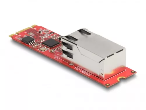 Delock Átalakító M.2 Kulcs B+M bemeneti - 1 x RJ45 2,5 Gigabit LAN vízszintes csatlakozó (DL-62985)