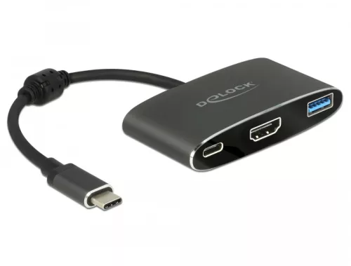 Delock Adapter USB Type-C  apa > HDMI anya (DP Alt mód) 4K 30 Hz + USB A-típusú + USB Type-C  PD (DL-62991)