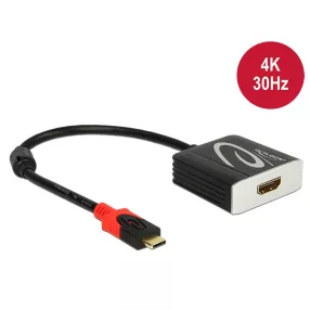   Delock Adapter USB Type-C csatlakozódugóval > HDMI csatlakozóhüvellyel (DP váltakozó mód) 4K 30 Hz (DL-62999)