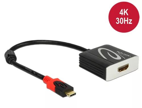 Delock Adapter USB Type-C csatlakozódugóval > HDMI csatlakozóhüvellyel (DP váltakozó mód) 4K 30 Hz (DL-62999)