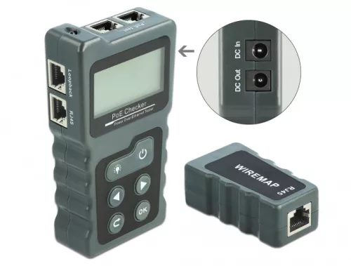 Delock LCD kábel tesztelő RJ45 / PoE / DC (DL-63110)