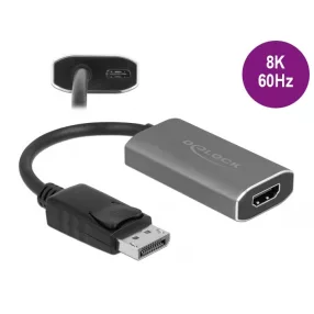   Delock Aktív DisplayPort 1.4 - HDMI adapter 8K HDR funkcióval (DL-63118)