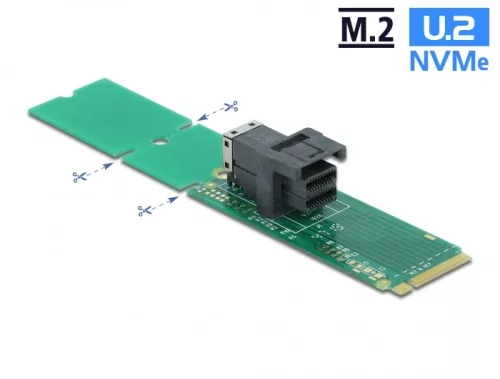 Delock Adapter, M.2 aljzat M nyílással > SFF-8643 NVMe 22110 / 2280 / 2260 (DL-63145)