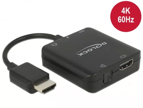 Delock HDMI-hangkivonatoló, 4K 60 Hz, kompakt (DL-63276)