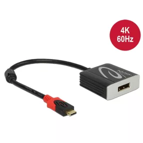   Delock Adapter USB Type-C csatlakozódugóval > Displayport csatlakozóhüvellyel (DP váltakozó mód) 4K (DL-63312)