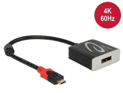 Delock Adapter USB Type-C csatlakozódugóval > Displayport csatlakozóhüvellyel (DP váltakozó mód) 4K (DL-63312)