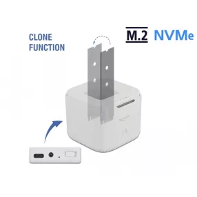   Delock M.2 dokkoló állomás 2 db. M.2 NVMe PCIe SSD-hez klón funkcióval (DL-63331)