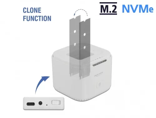 Delock M.2 dokkoló állomás 2 db. M.2 NVMe PCIe SSD-hez klón funkcióval (DL-63331)