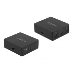   Delock S/PDIF TOSLINK kapcsolat 1 bemenettel és 3 kimenettel USB tápellátással (DL-63397)