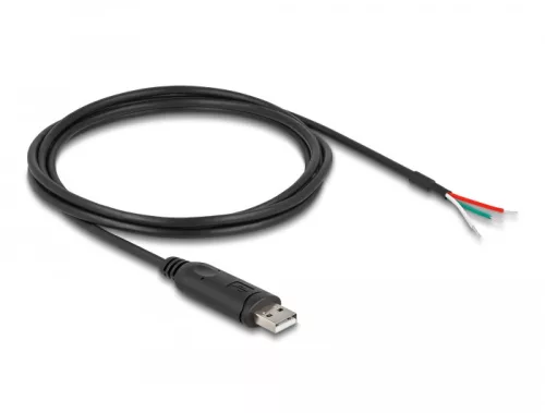 Delock Adapter kábel A-típusú USB 2.0 - soros RS-485 3 nyílt vezetékvéggel 2 m (DL-63509)