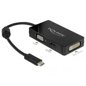   Delock adapter C-típusú USB-csatlakozó> VGA / HDMI / DVI aljzat fekete (DL-63925)