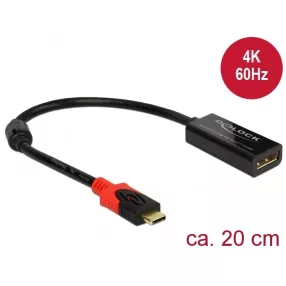   Delock DisplayPort átalakító USB Type-C  kijelzohöz 4K 60 Hz (DL-63928)