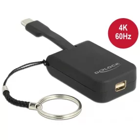   Delock USB Type-C  adapter mini DisplayPort-hoz (DP Alt Mode) 4K 60 Hz - kulcstartón (DL-63939)
