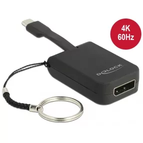   Delock USB Type-C  adapter DisplayPort-hoz (DP Alt Mode) 4K 60 Hz - kulcstartón (DL-63940)