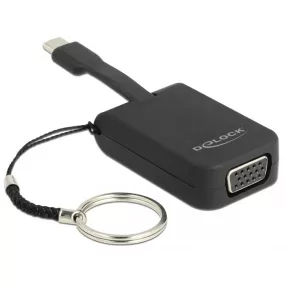   Delock USB Type-C  adapter VGA-hoz (DP Alt Mode) - kulcstartón (DL-63941)