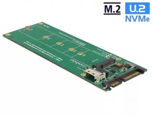 Delock U.2 SFF-8654 vagy SATA átalakító 1 x M.2 M-kulcs nyíláshoz (DL-63953)