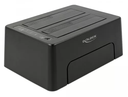 Delock USB Type-C  3.1 Dokkoló Állomás 2 x SATA HDD / SSD számára klónfunkcióval (DL-63957)